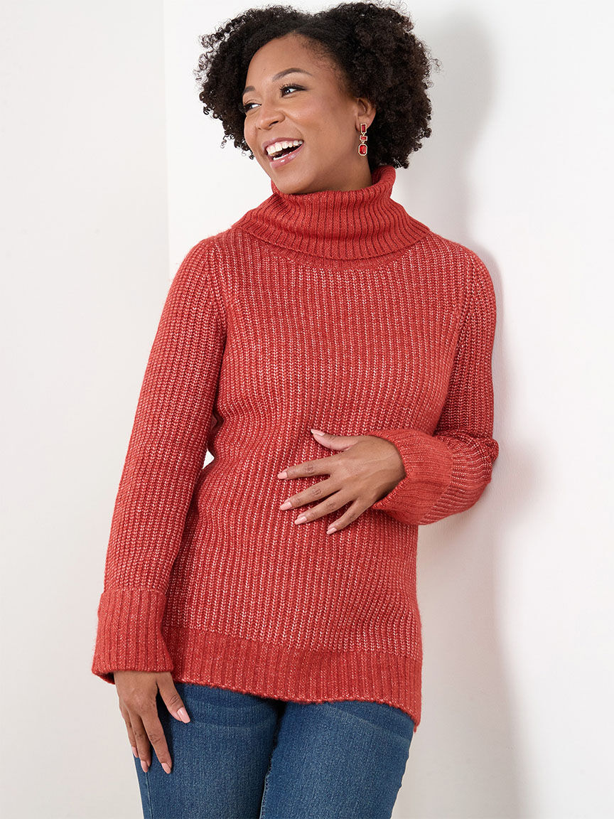 Knit turtleneck sweater discount