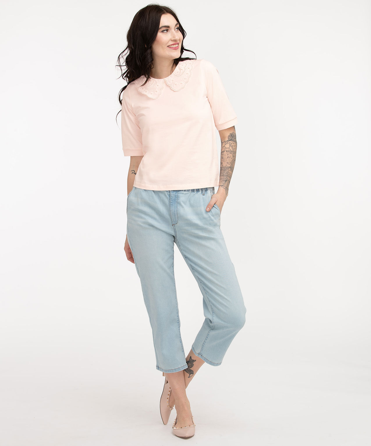 Lace collar deals shirt