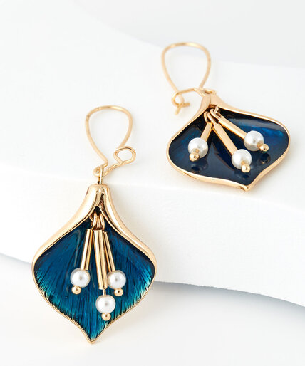 Blue Lily Drop Earrings Image 2