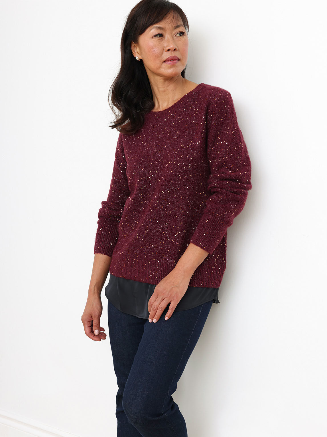 Petite Sequin Fooler Sweater Cleo 4000008861