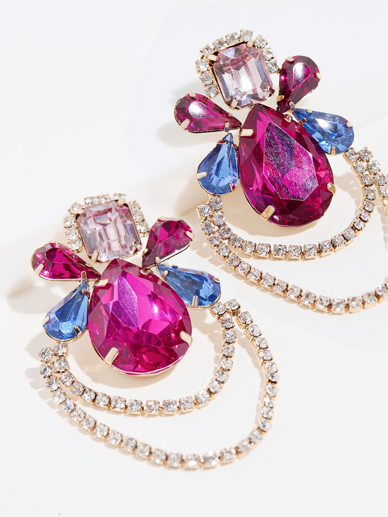 Magenta statement earrings shop