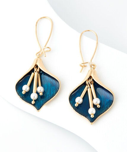 Blue Lily Drop Earrings Image 1