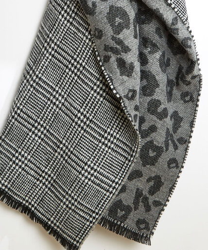 Double-Face Leopard Check Scarf Image 2