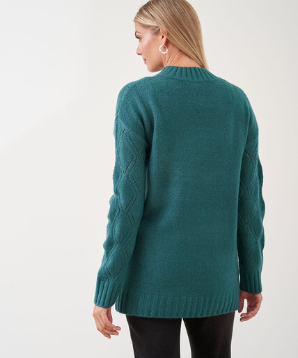 Pointelle Tunic Sweater Image 3