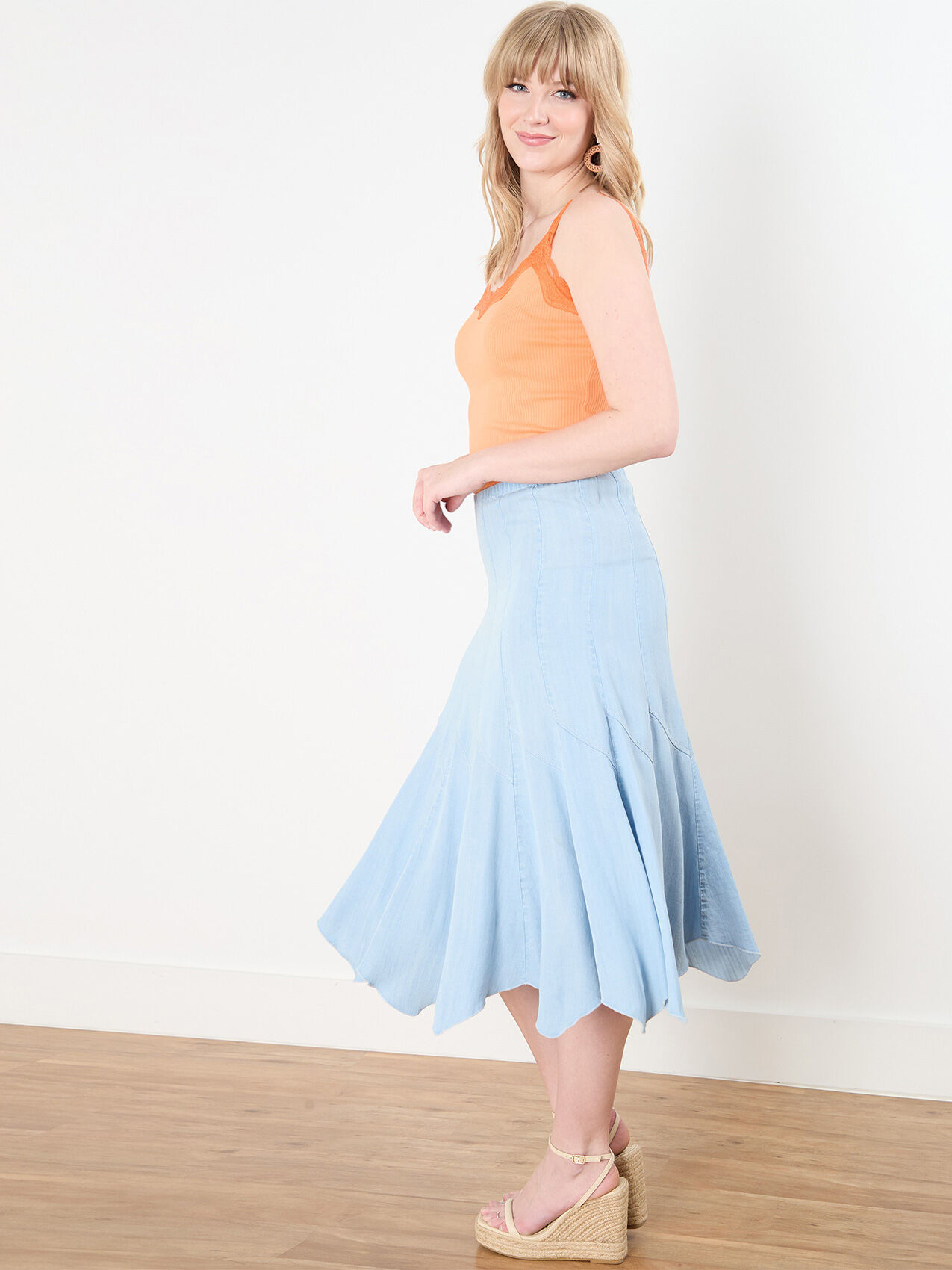 CLEO Tencel A Line Midi Skirt Hillside Shopping Centre