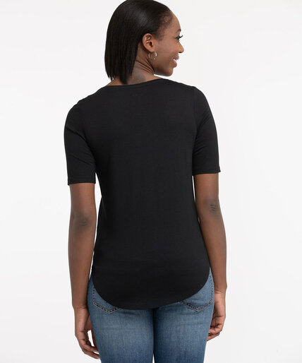 Cotton Blend Elbow Sleeve Tee Image 4