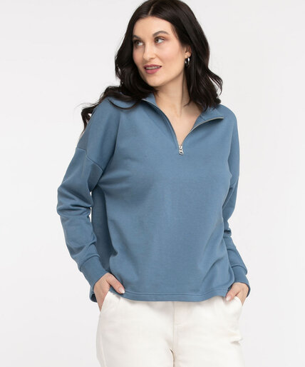 French Terry Quarter Zip Pullover Image 1