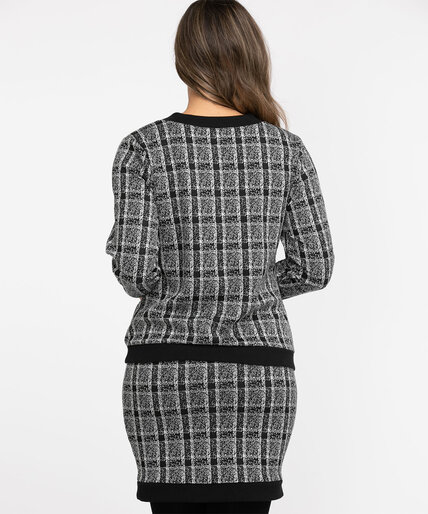 Textured Plaid Knit Pullover Image 2