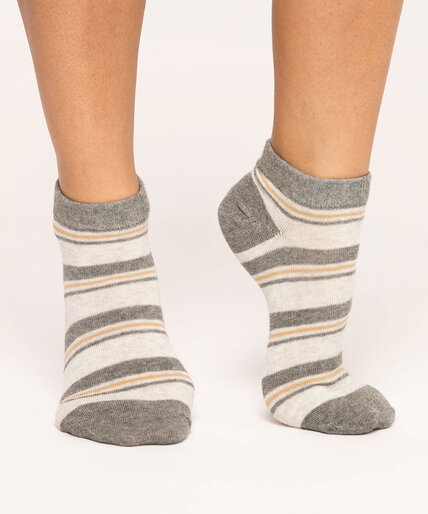 Grey Striped Ankle Sock 3-Pack Image 2