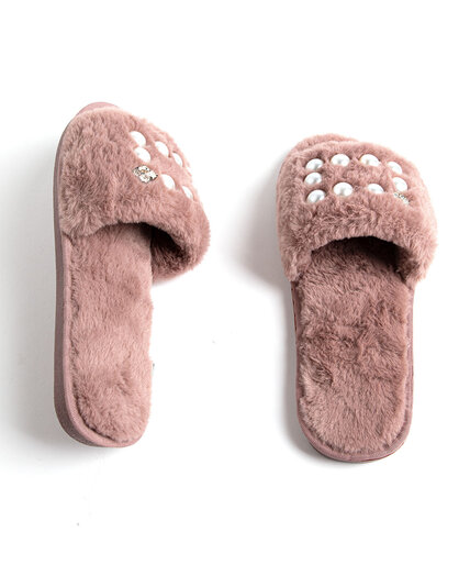 Plush Pearl Slippers Image 1