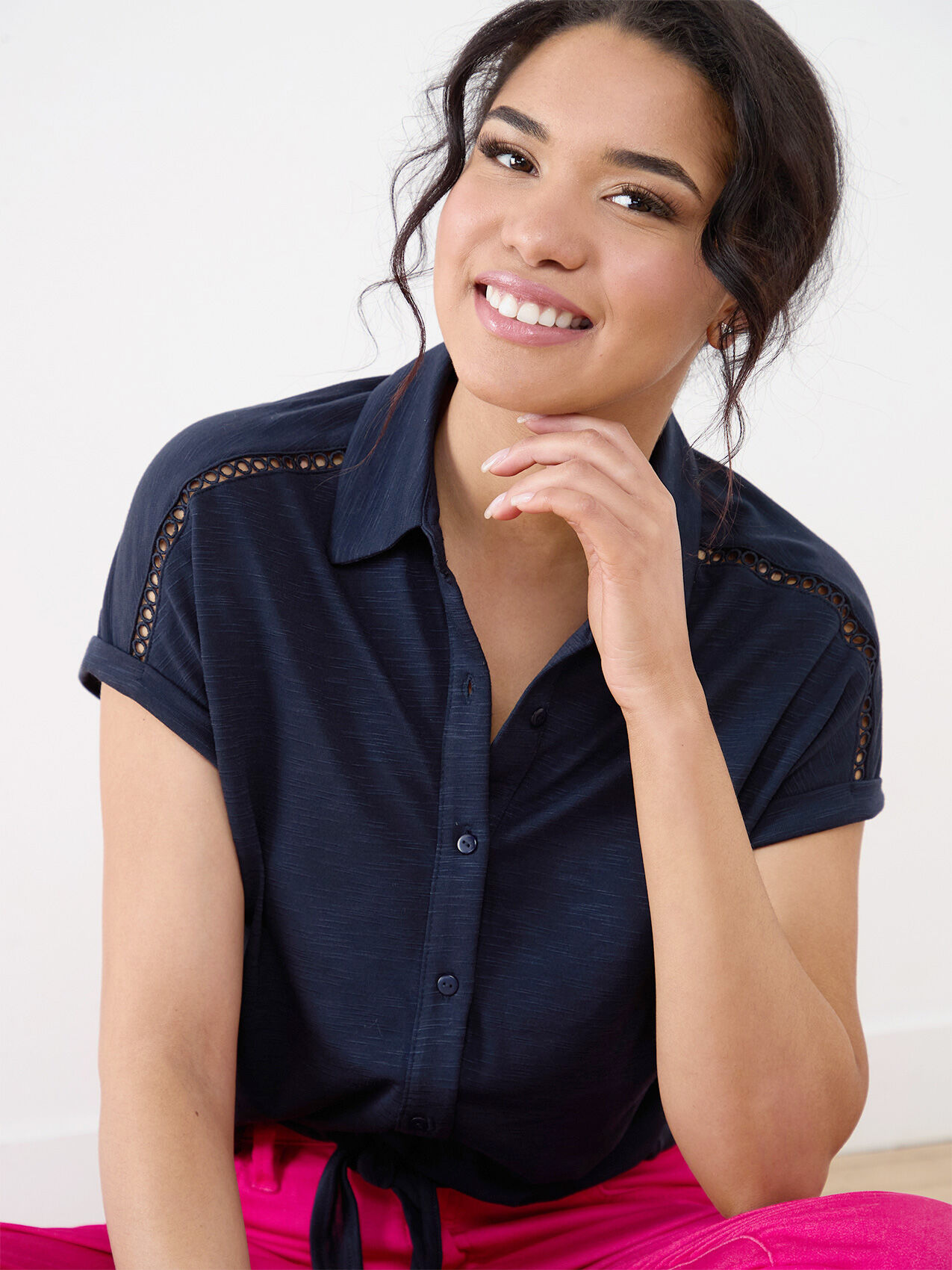 Petite Tie Front Top