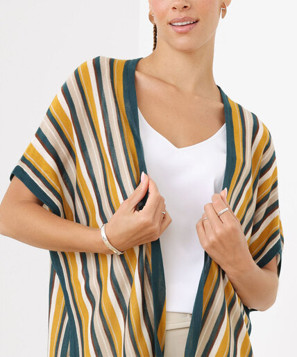 Knit Striped Kimono Sweater Image 4