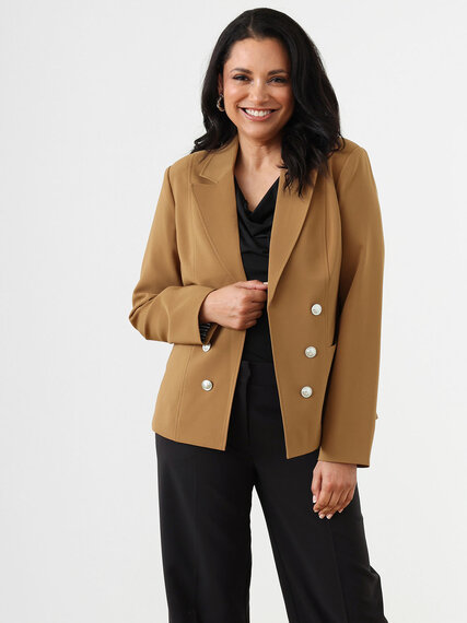 Open Military Blazer in Toffee Image 5
