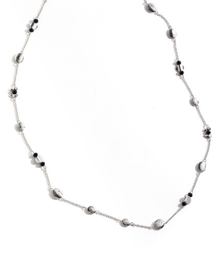 Beaded Silver Necklace Image 1