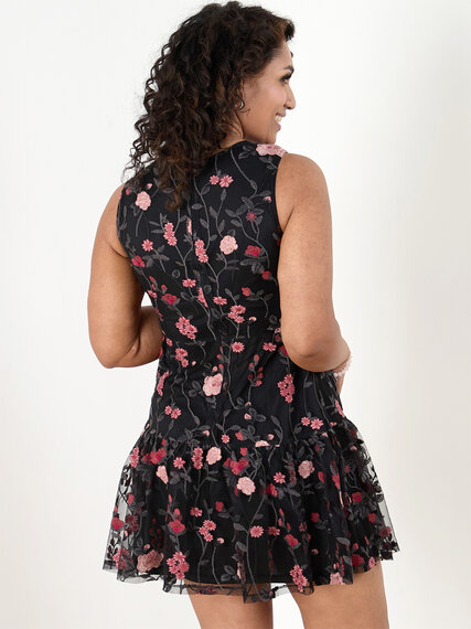 Petite Embroidered Floral Lace Fit N' Flare Dress Image 5