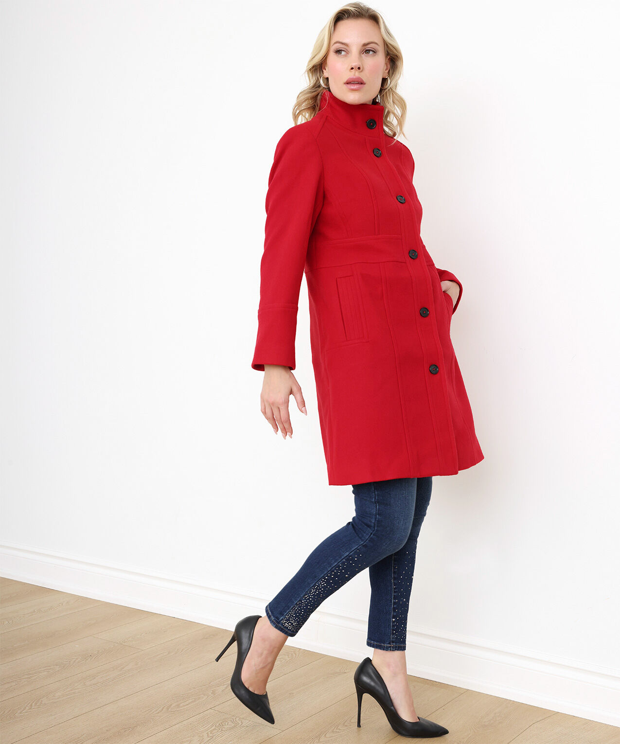 Petite red coat outlet