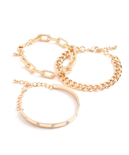 Gold Bangle Bracelet 3-Pack Image 1