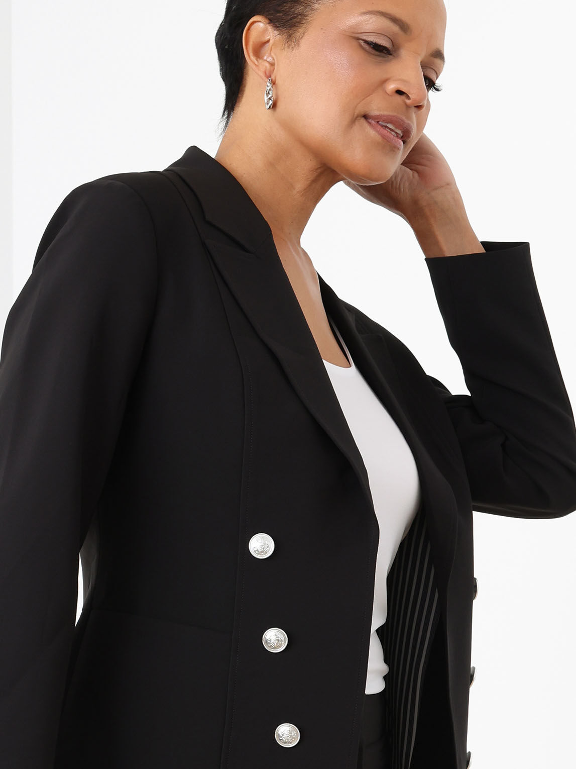 Fitted military blazer sale