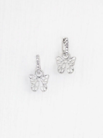 Small Silver Hoops with Interchangeable Charms Image 3