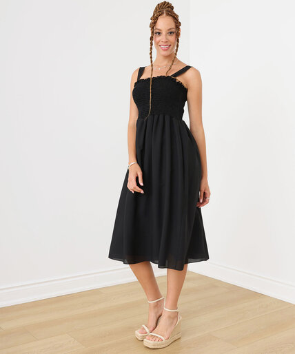 Smocked Midi Dress Image 5