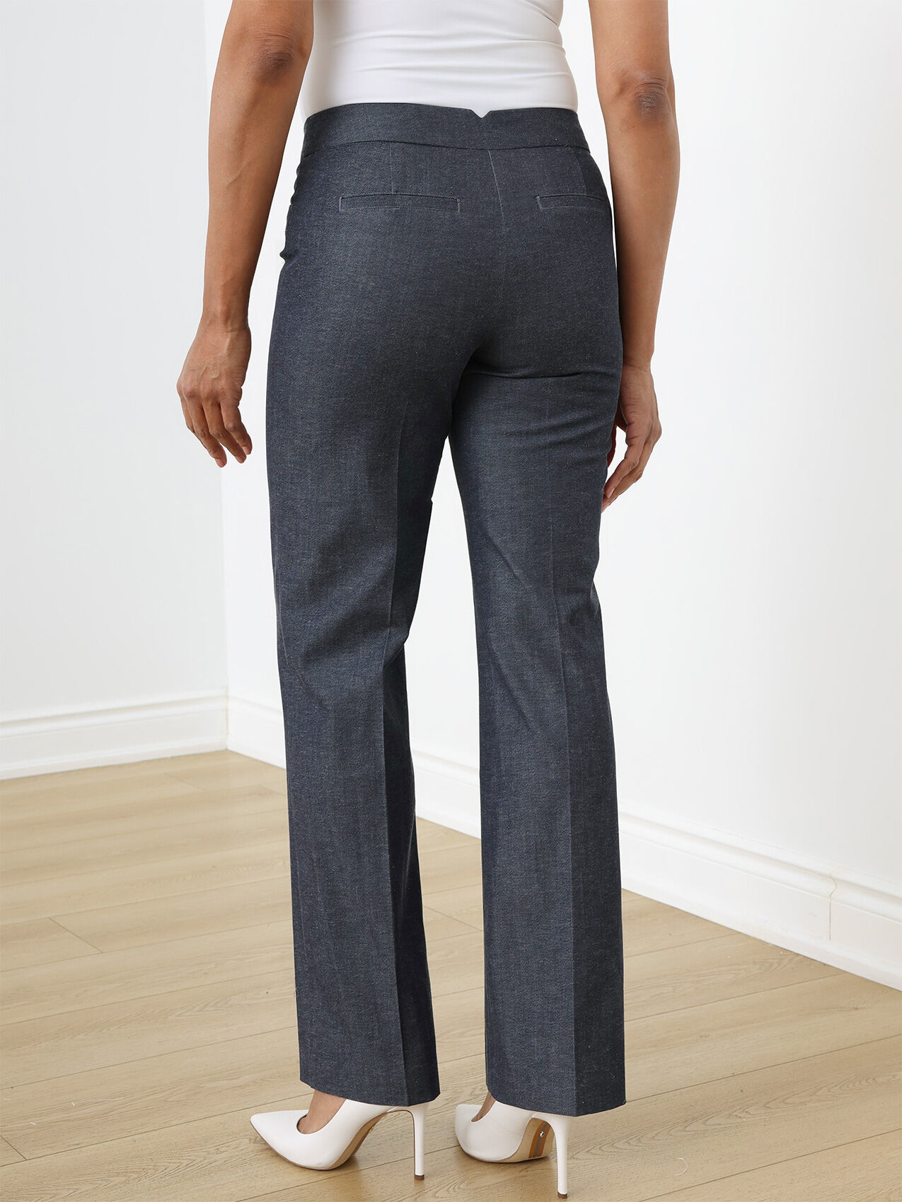 Morgan Wide-Leg City Denim Trouser Pant