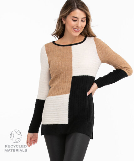 Recycled Boat Neck Tunic Sweater Image 1