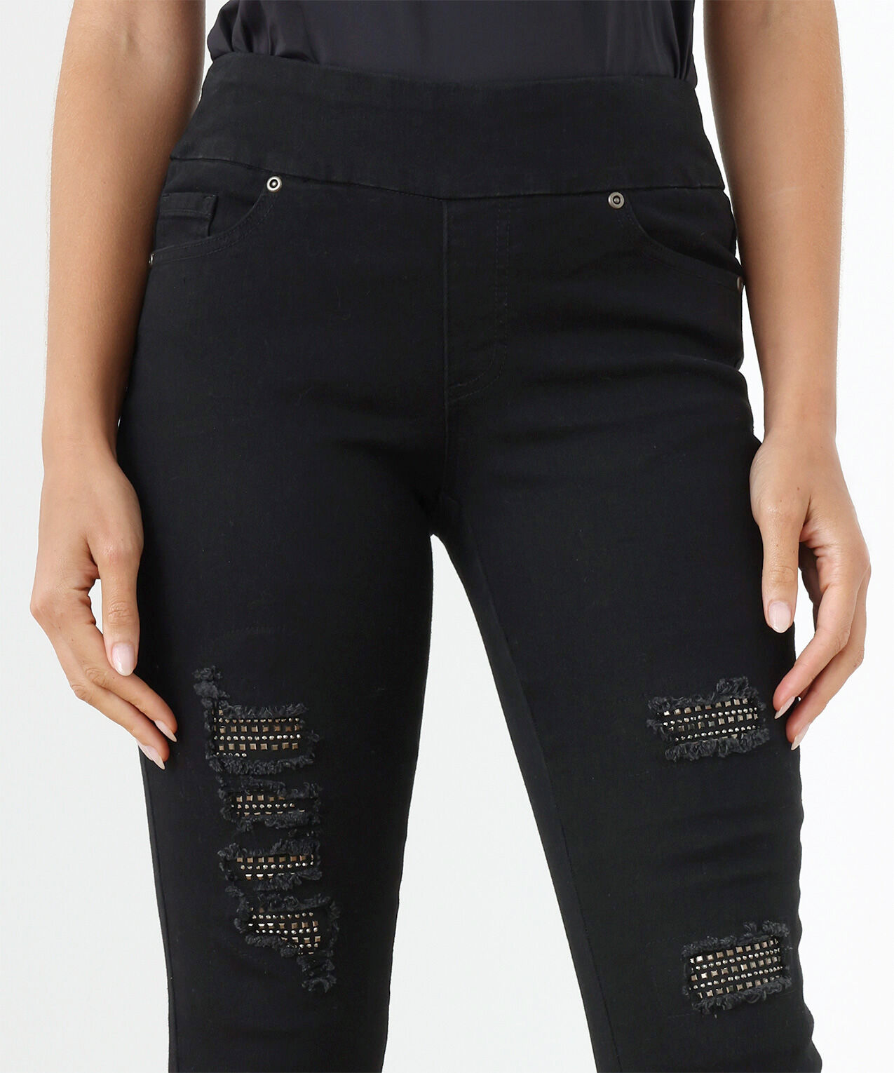 Slim Leg Sparkle Jean in Black Cleo 4000008575