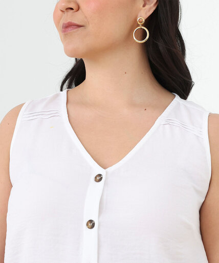 Sleeveless V-Neck Button Front Blouse Image 6
