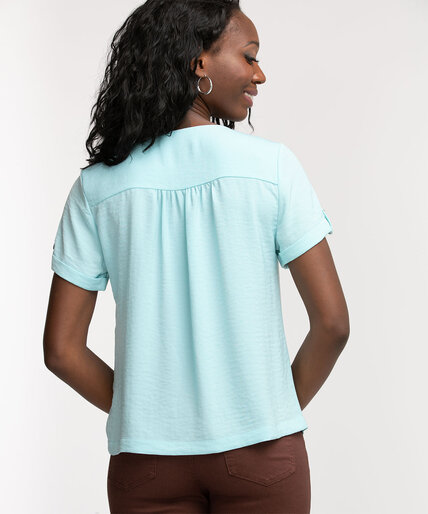Short Sleeve Button Front Blouse Image 4