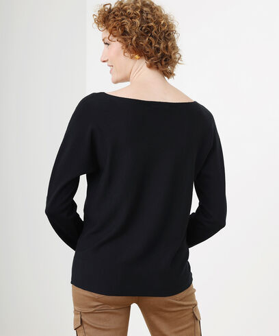 Long-Sleeved Boatneck Dolman Sweater