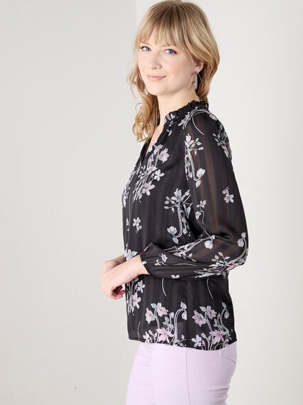 Relaxed Fit Chiffon Blouse with Ruffle Detail Image 2