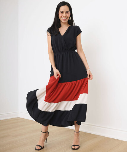 Petite Short Sleeved Tiered Maxi Dress Image 2