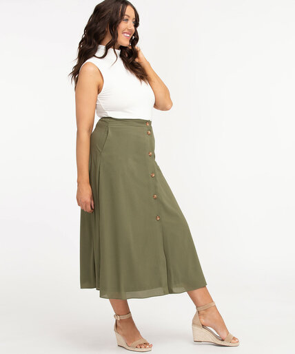 Button Front Midi Skirt Image 2