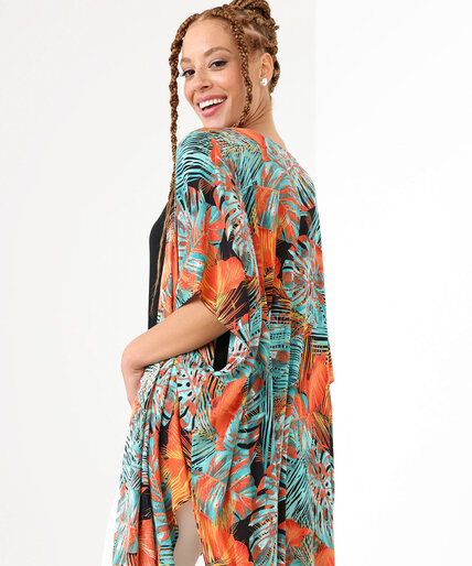 Printed Kimono with Side Slits Image 2