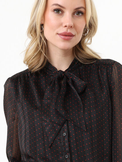 Long Sleeve Chiffon Blouse with Bow Image 2