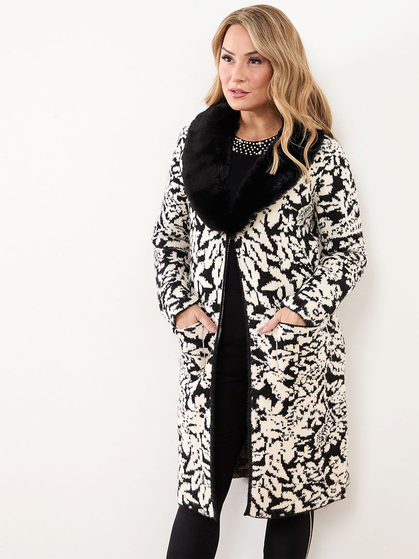 Petite Faux Fur Coatigan Cleo 4000011189