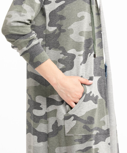 Camo Hooded Duster Cardigan Image 5