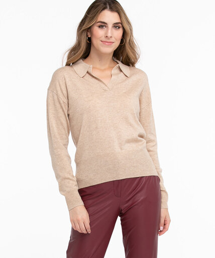 Long Sleeve Polo Collar Sweater Image 3