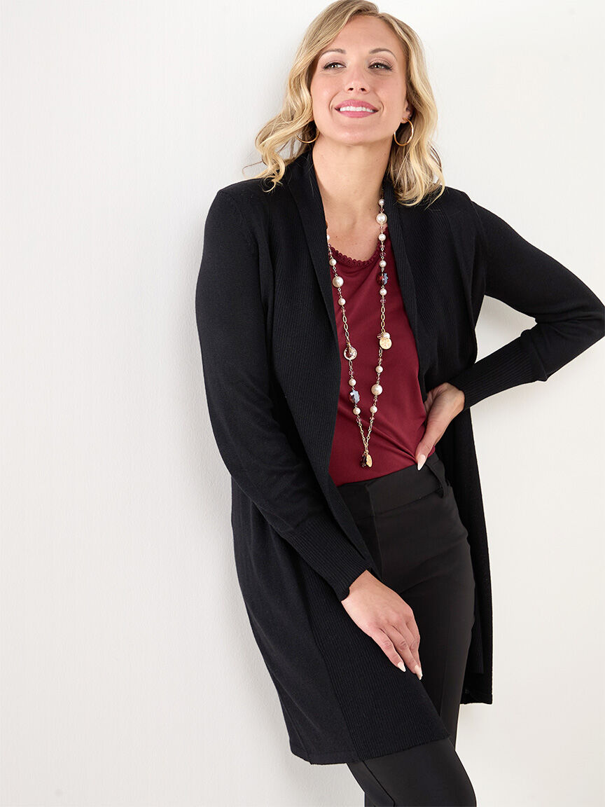 Shawl collar cardigan Cleo Black M