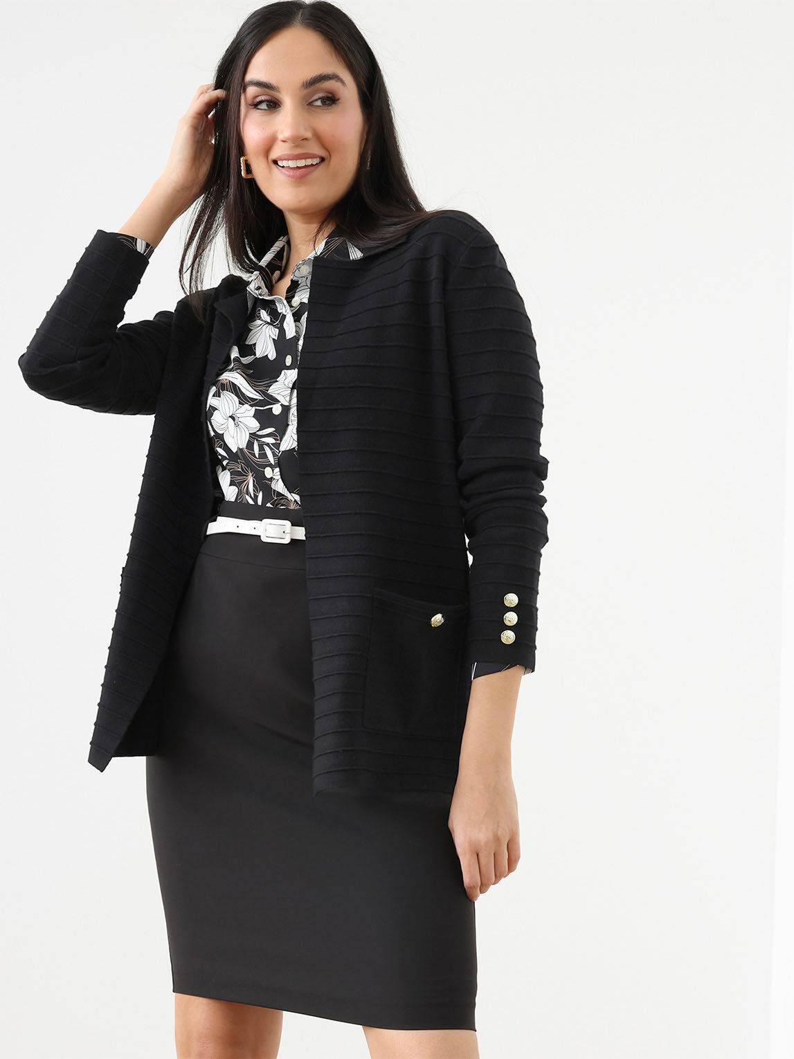 Open Front Knit Blazer Sweater Cleo 4000009223