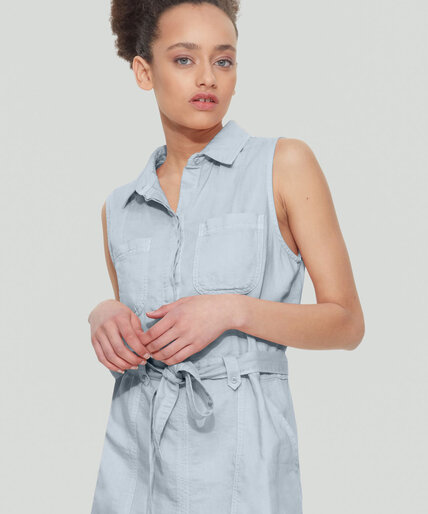 Dex Tencel Sleeveless Shirt-Dress Image 3