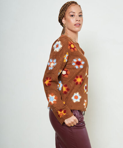 Crochet Button Front Cardigan Image 5