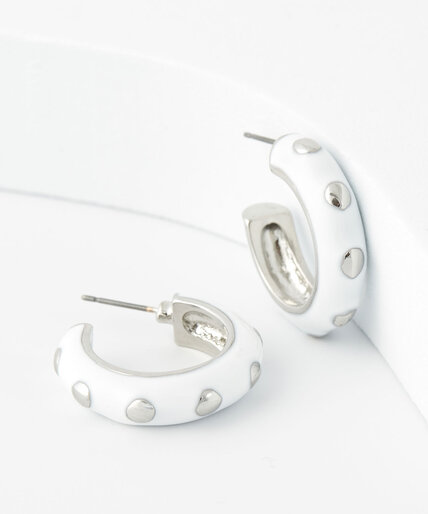 Small Enamel Hoop Earrings Image 1