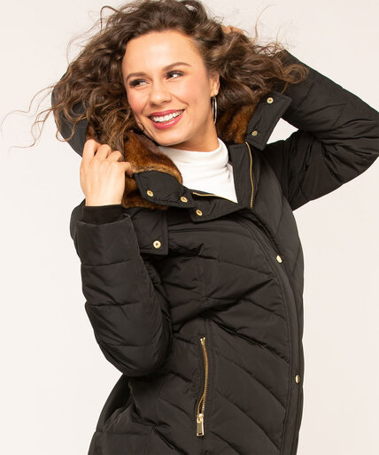 Long Feather Down Puffer Coat Image 2