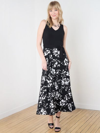 Floral Print Knit Maxi Dress
