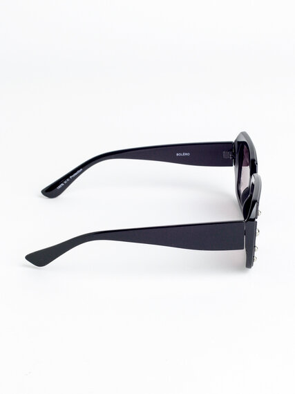 Black Sunglasses with Silver Rivets Image 3