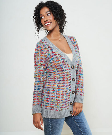 Colourful Button Front Cardigan Image 3