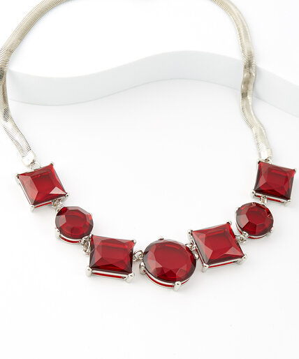 Short Faceted Stone Statement Necklace Image 1