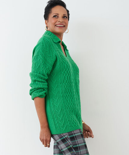Relaxed Cable Knit Tunic Sweater Image 6
