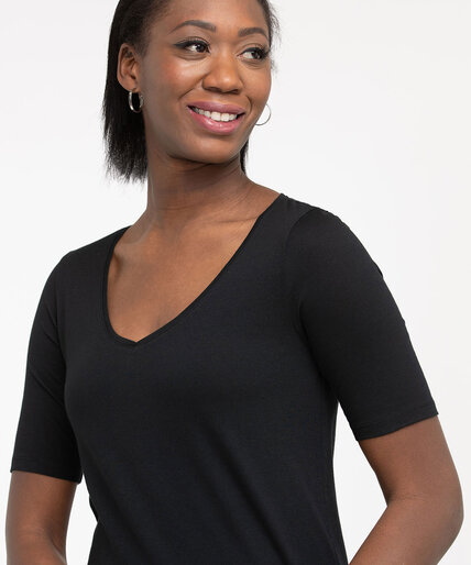 Cotton Blend Elbow Sleeve Tee Image 2
